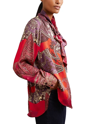 Reiss Jade Paisley Print Top