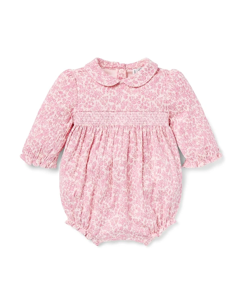 Janie and Jack Girls' Ditsy Floral Smocked Romper - Baby