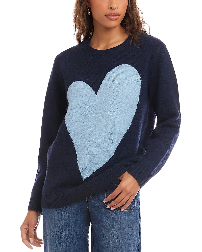 Karen Kane Heart Jacquard Sweater
