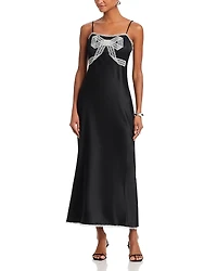 LoveShackFancy Isolie Lace Bow Crepe Maxi Dress