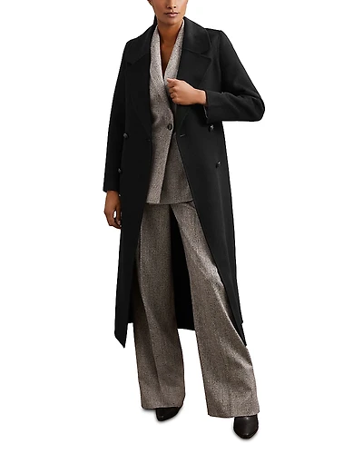 Reiss Petites Faux Fur Collar Coat