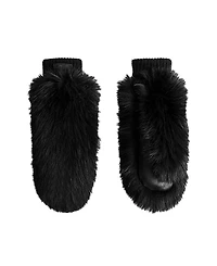 Rudsak Bella Faux Fur & Leather Mittens