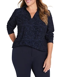 Nic+Zoe Plus Any Occasion Clipped Jacquard Top
