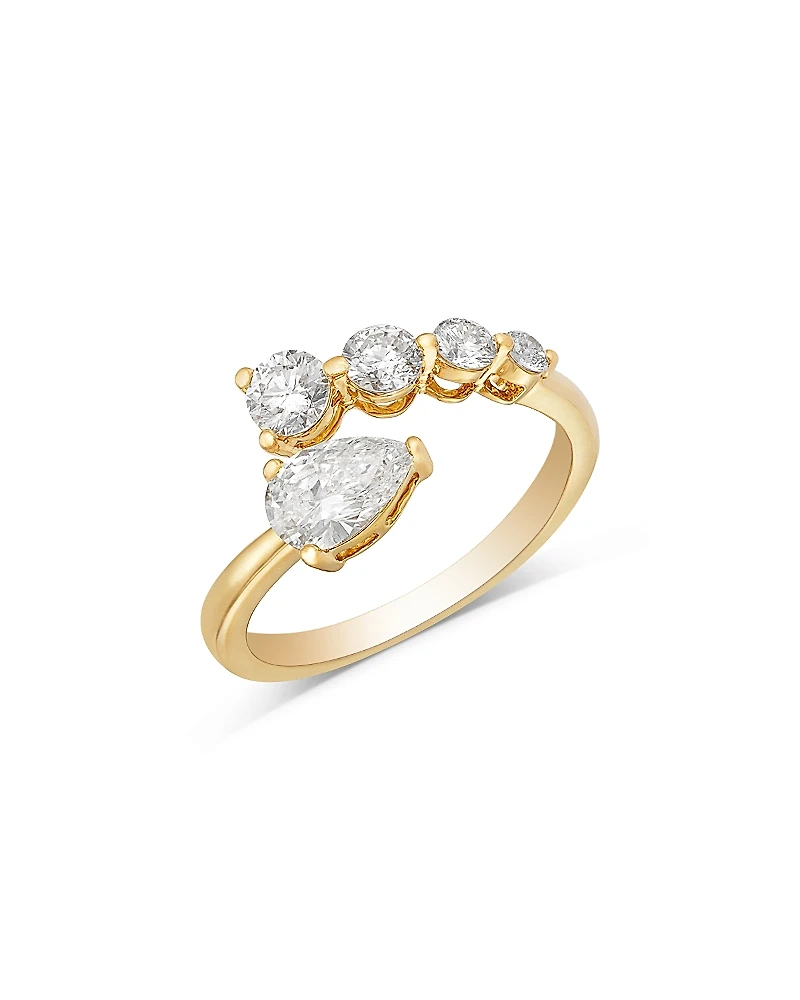 Bloomingdale's Fine Collection Luxe Collection Certified Lab Grown Diamond Graduated Round & Pear Ring
