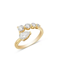 Bloomingdale's Fine Collection Luxe Collection Certified Lab Grown Diamond Graduated Round & Pear Ring