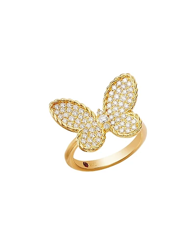 Roberto Coin 18K Yellow Gold Diamond Pave Butterfly Jasmine Ring