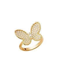 Roberto Coin 18K Yellow Gold Diamond Pave Butterfly Jasmine Ring