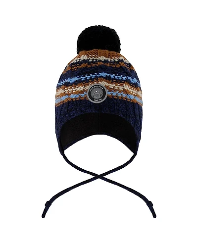 Deux par Boys' Lined Peruvian Knit Winter Hat with Pompom - Little Kid, Big Kid