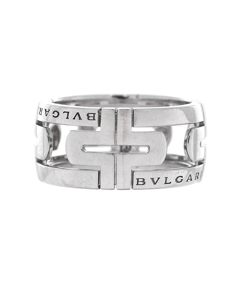 Pre-Owned Bvlgari 11mm Parentesi Band Ring 18K White Gold