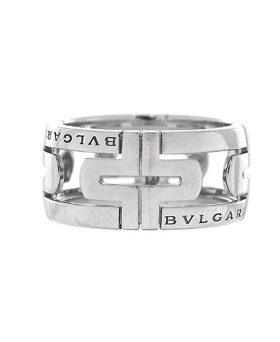 Pre-Owned Bvlgari 11mm Parentesi Band Ring 18K White Gold