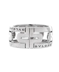Pre-Owned Bvlgari 11mm Parentesi Band Ring 18K White Gold