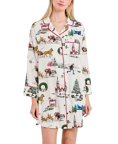 Katie Kime Holiday Toile Sleep Shirt