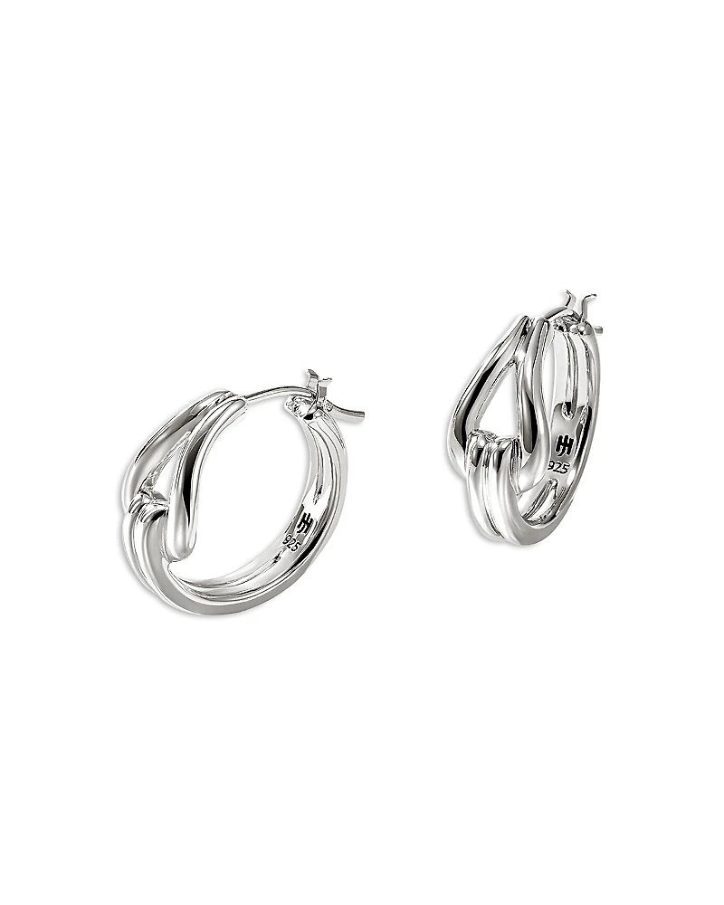 John Hardy Sterling Silver Surf Polished Hoop Earrings