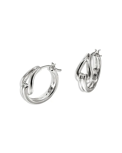 John Hardy Sterling Silver Surf Polished Hoop Earrings