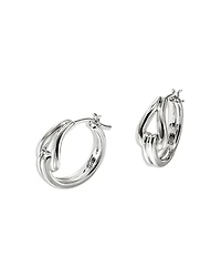 John Hardy Sterling Silver Surf Polished Hoop Earrings