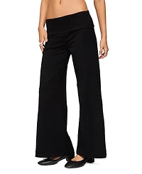 Edikted Petite Wide Leg Fold Over Pants