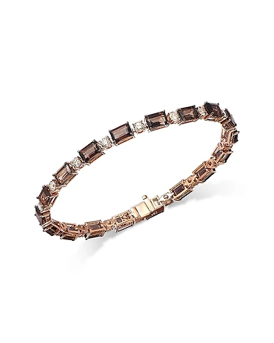 Bloomingdale's Fine Collection Smokey Quartz & Champagne Diamond Bracelet