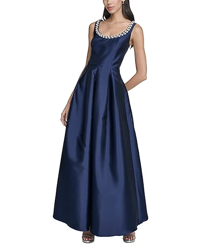 Eliza J Sleeveless Scoop Neck Ballgown
