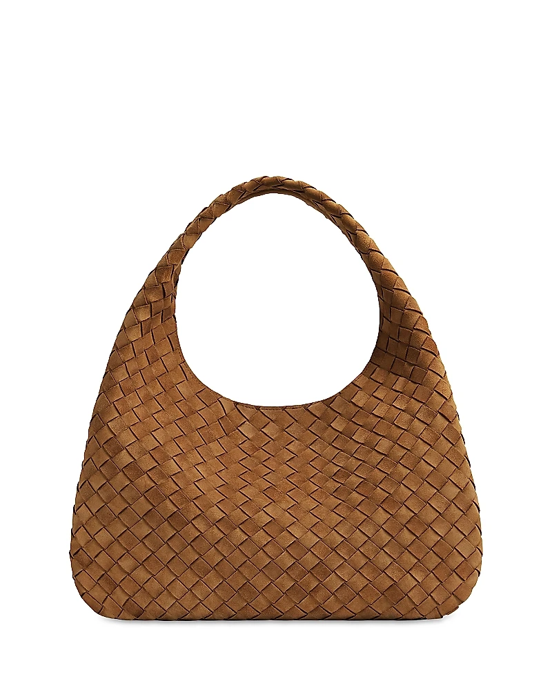 Bottega Veneta Campana Large Intrecciato Suede Leather Shoulder Bag