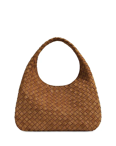 Bottega Veneta Campana Large Intrecciato Suede Leather Shoulder Bag