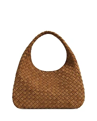 Bottega Veneta Campana Large Intrecciato Suede Leather Shoulder Bag