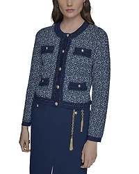 Karl Lagerfeld Paris Ruffle Trim Cardigan