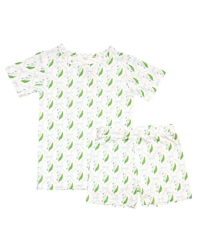Motette Girls' Bluebell Bows Pajama Set - Baby, Little Kid