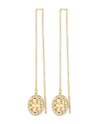 Tory Burch Miller Icon Pave Threader Earrings