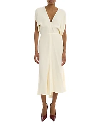 Victoria Beckham Blouson Detail Midi Dress