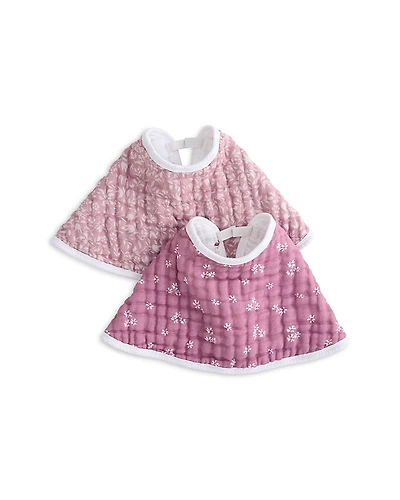 Aden and Anais Girls' Floral Muslin Burpy Bibs, 2 Pack