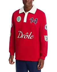 Drole De Monsieur Men's Logo Graphic Polo Racing Shirt