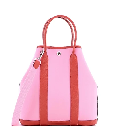 Pre-Owned HERMES 28 Garden File Tote Toile and Leather