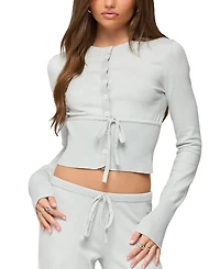 Edikted Embryn Button Up Knit Cardigan