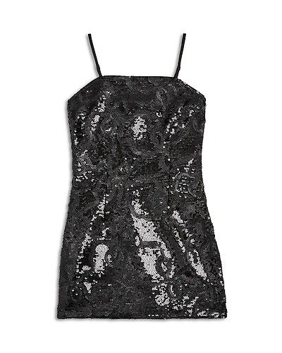 LoveShackFancy Girls' Marin Sequined Sleeveless Dress - Big Kid