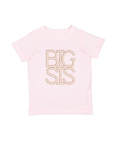 Sweet Wink Girls' Big Sis Faux Pearl Patch Short Sleeve T-Shirt - Little Kid, Kid