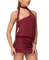 Edikted Danit One Shoulder Fringed Mini Dress