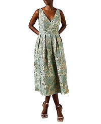 Coast V-Neck Jacquard Midi Dress
