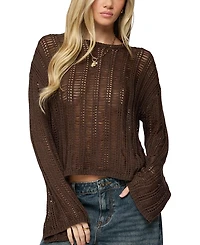 Edikted Jaide Sheer Ladder Knit Sweater