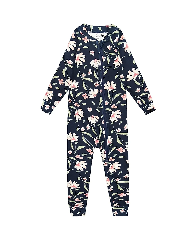 Deux par Girls' One-Piece Flower Thermal Underwear - Baby