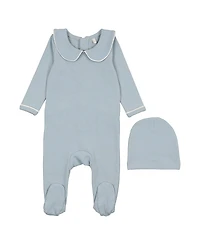 Pouf Boys' Embroidered Footie & Beanie Set - Baby