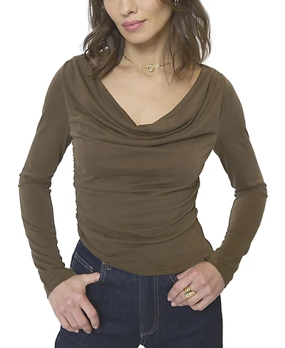 Central Park West Women's Roman Draped Longsleeve Top