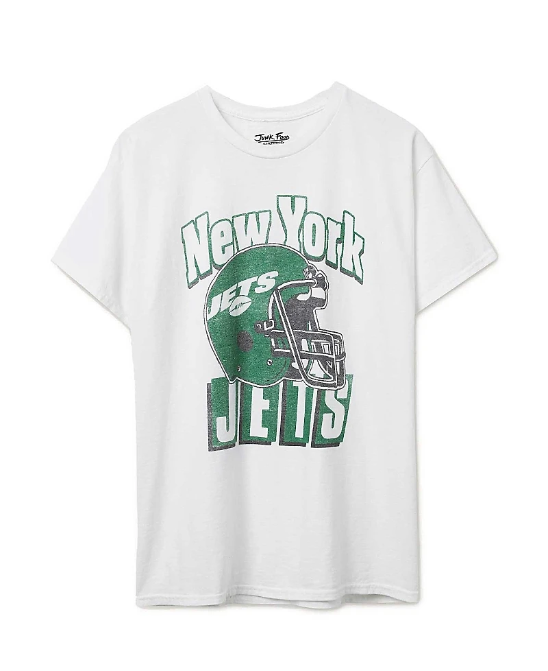 Junk Food Clothing Unisex Nfl New York Jets Throwback Helmet Flea Market Tee