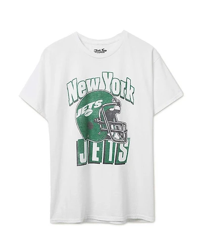 Junk Food Clothing Unisex Nfl New York Jets Throwback Helmet Flea Market Tee