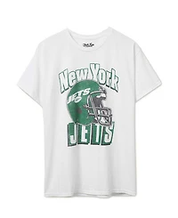 Junk Food Clothing Unisex Nfl New York Jets Throwback Helmet Flea Market Tee