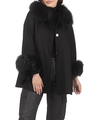 Gorski Select Wool Cape with Lamb Collar and Cuffs