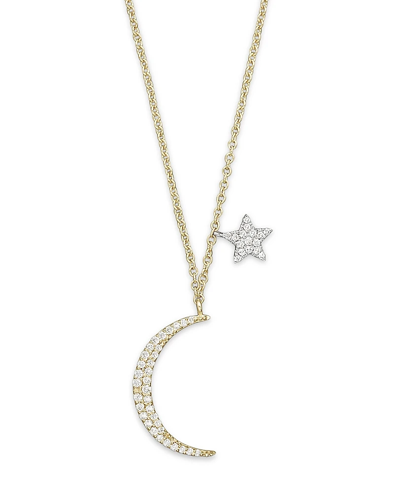 Meira T Diamond Moon Necklace