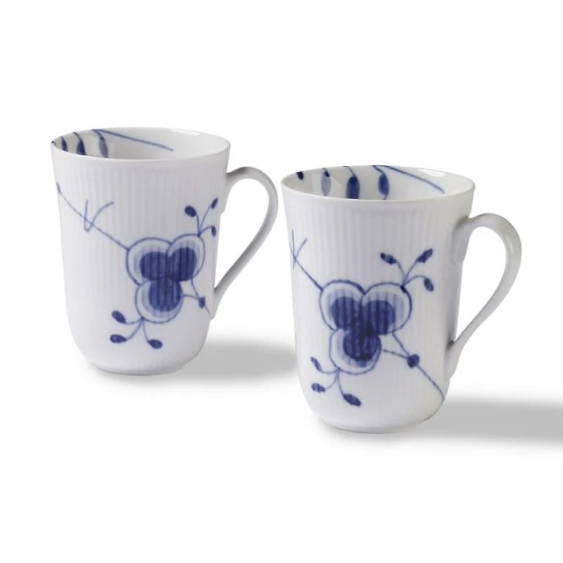 Blue Fluted Mega Mugs, Set of 2