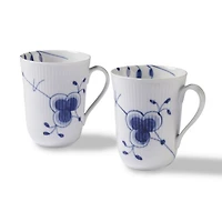 Blue Fluted Mega Mugs, Set of 2