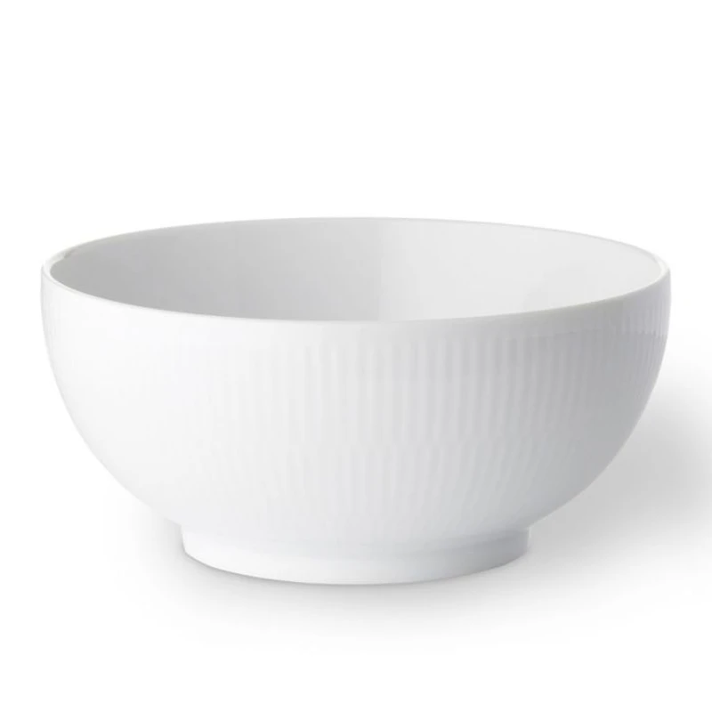 White Fluted Plain Serving Bowl