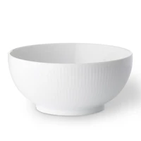 White Fluted Plain Serving Bowl